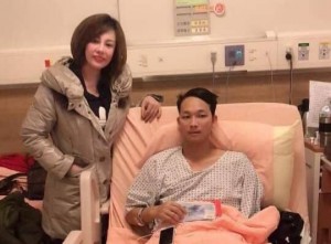 Hoa hậu Châu Mai Thảo và các đồng sự đến thăm và hỗ trợ cho bệnh nhân Bùi Quang Dũng tại 1 bệnh viện ở Đài Loan