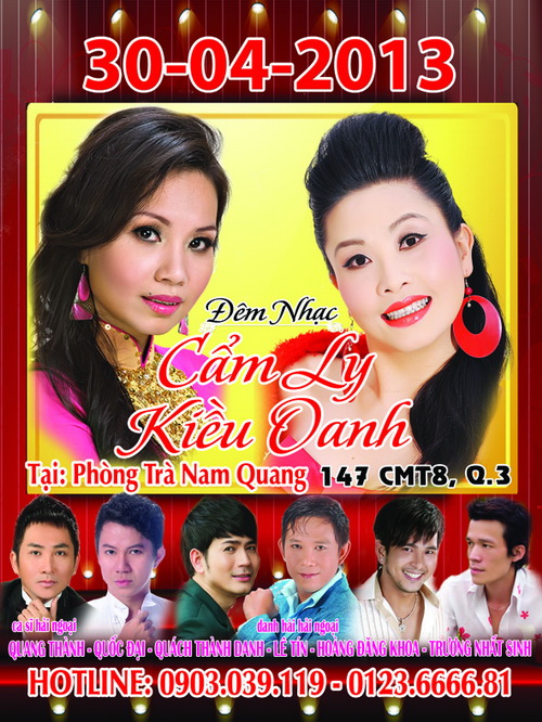 Poster chương trình 30/4: Kiều Oanh - Cẩm Ly