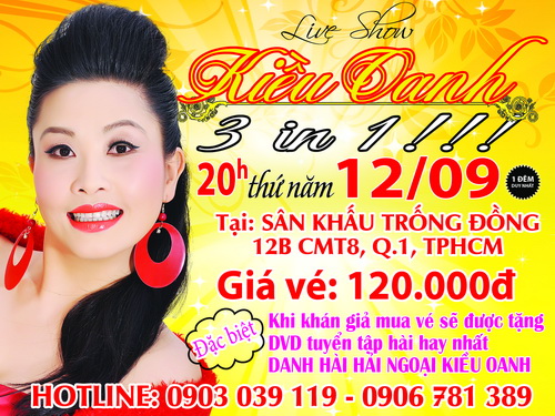 Poster Live show Kiều Oanh "3 in 1"