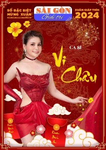 Ca sĩ Vi Châu trên bìa Xuân Sài Gòn Giải Trí