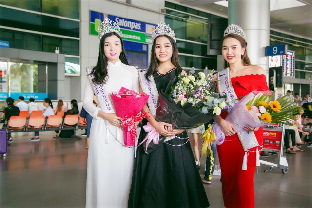 Top 3: Hoa hậu , Á hậu 1 và Á hậu 2 tại sân bay